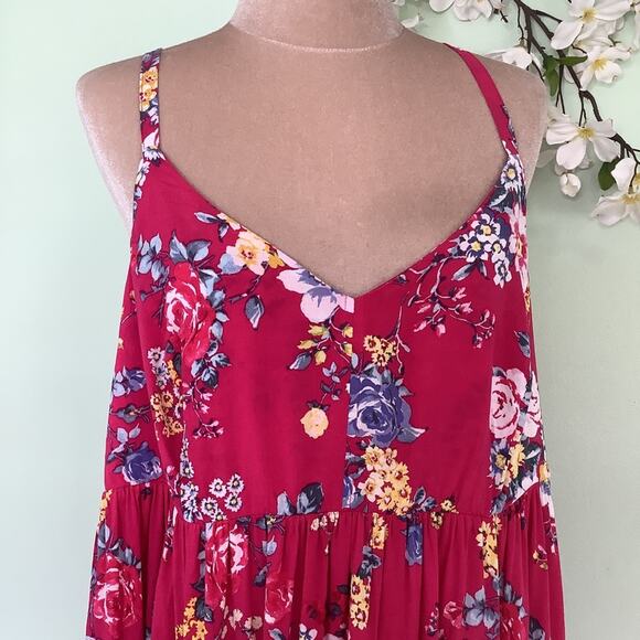 Torrid Floral Sweetheart Challis Racerback Swing Tank Top Babydoll Empire Waist - Picture 3 of 16
